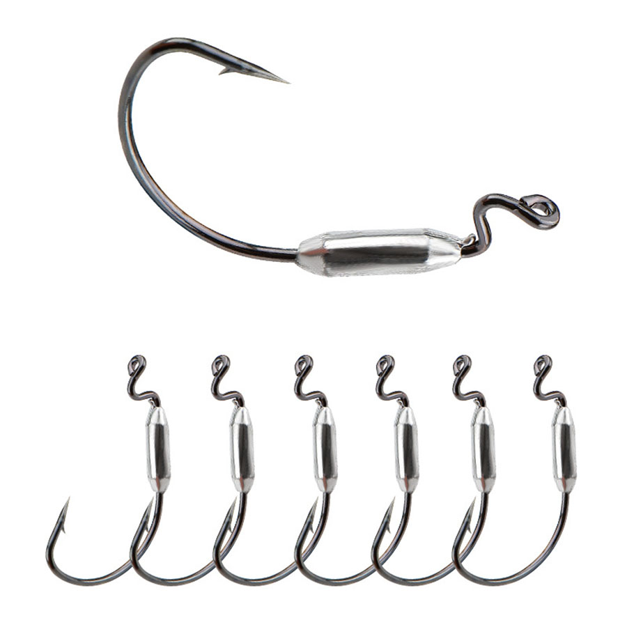 5pcs Soft Worm Lure 1/0# 2/0#  – обзор и цена Fishing Hook Offset