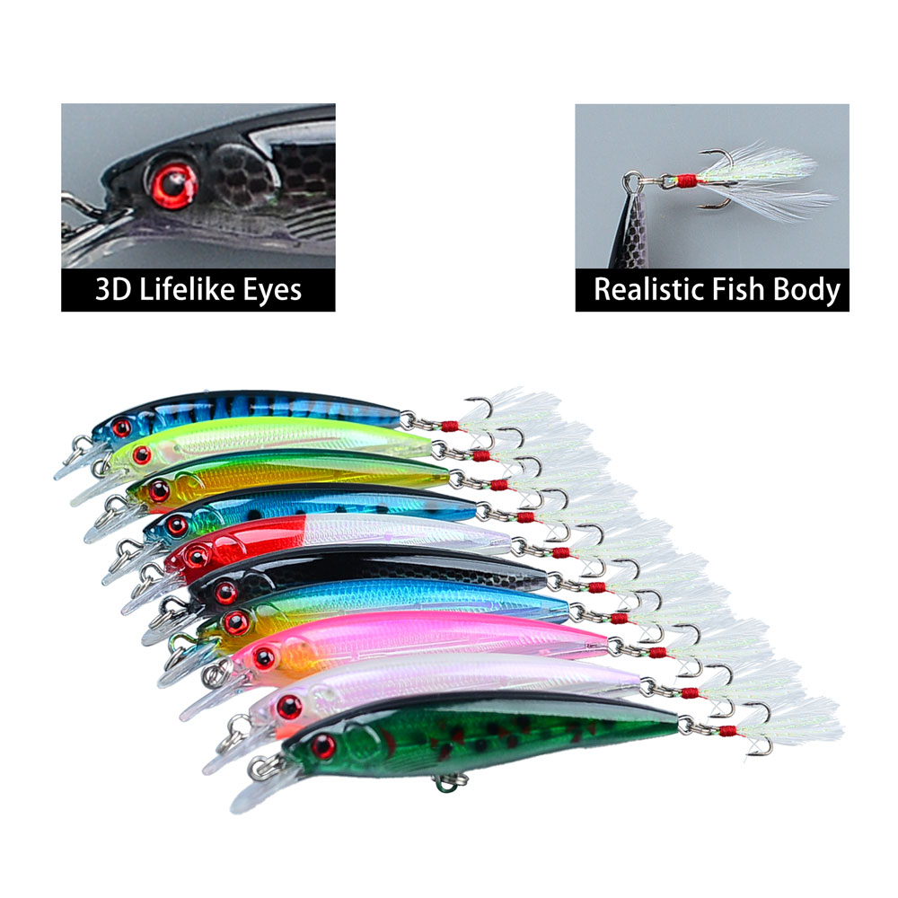10pcs Bionic Minnow Fishing Lu – обзор и цена Fishing Hook Treble