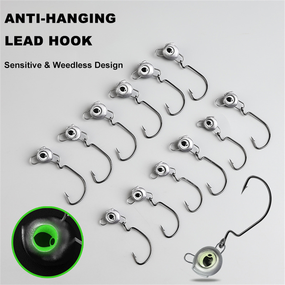 10pcs Weedless Jig Heads with  – обзор и цена Fishing Hook Weedless