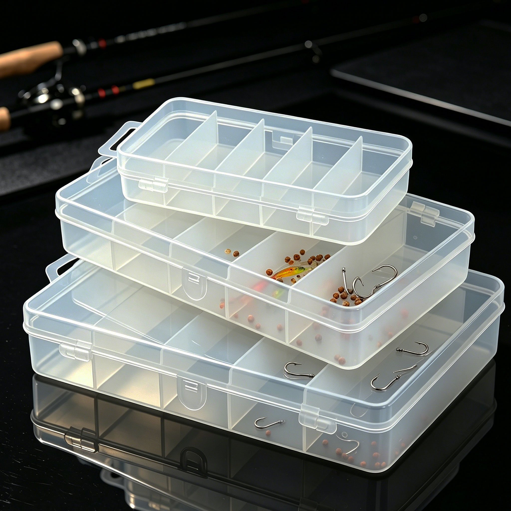 1/3pcs 3 Sizes of Plastic Fish – обзор и цена Fishing Hook Box