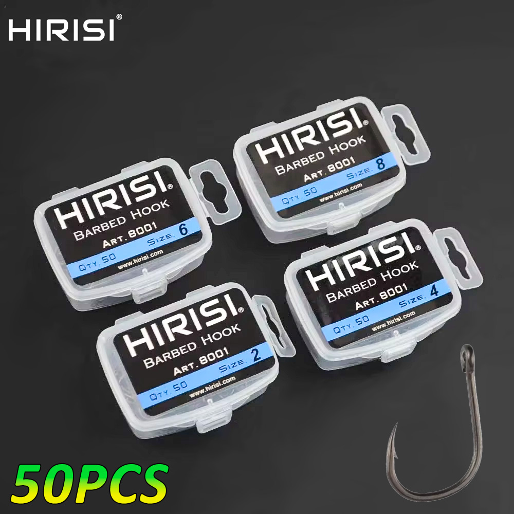 Hirisi 50pcs Barbed  Coated Ca – обзор и цена Fishing Hook Offset