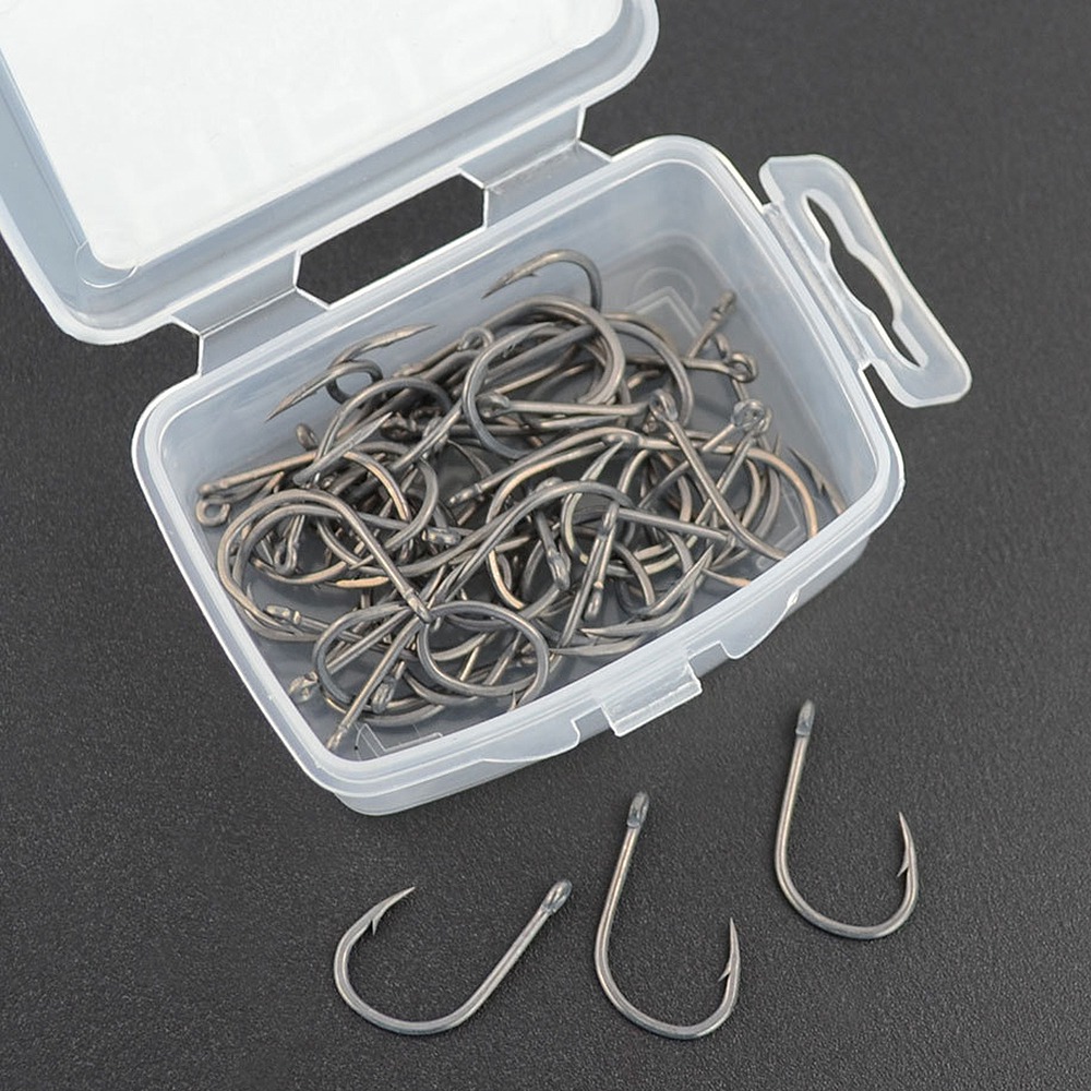 ABST  50Pcs Barbed Coated Carp – обзор и цена Fishing Hook