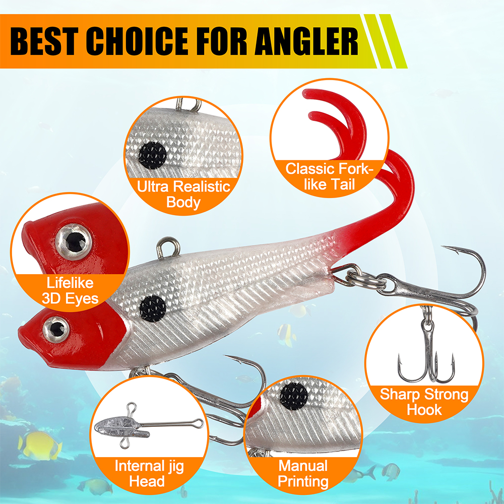 10Pcs/5Pcs Soft Fishing Lures  – обзор и цена Fishing Hook Treble