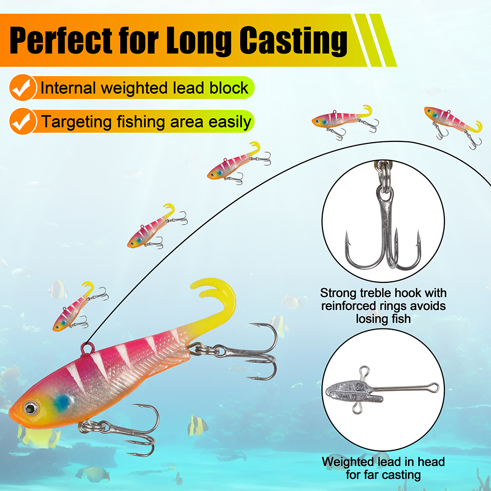 10Pcs/5Pcs Soft Fishing Lures  – обзор и цена Fishing Hook Treble