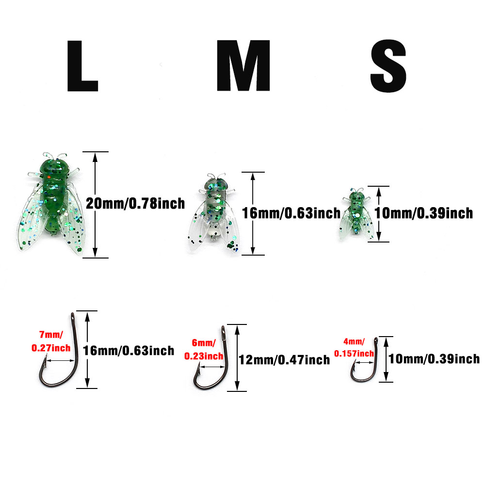 10Pcs Artificial Bionic Fly In – обзор и цена Fishing Hook Assortment